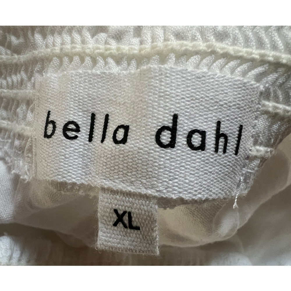 BELLA DAHL PANTS WOMENS SIZE XLARGE SMOCKED WAIST WIDE LEG WHITE NEW MSRP $150 - Picture 4 of 14